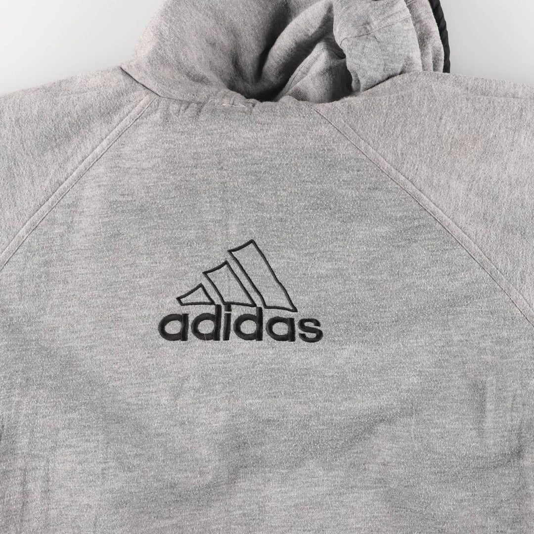 2000'S adidas reversible back logo padded hoodie/puffer jacket, men's size M Nylon black type Vintage Second Hand