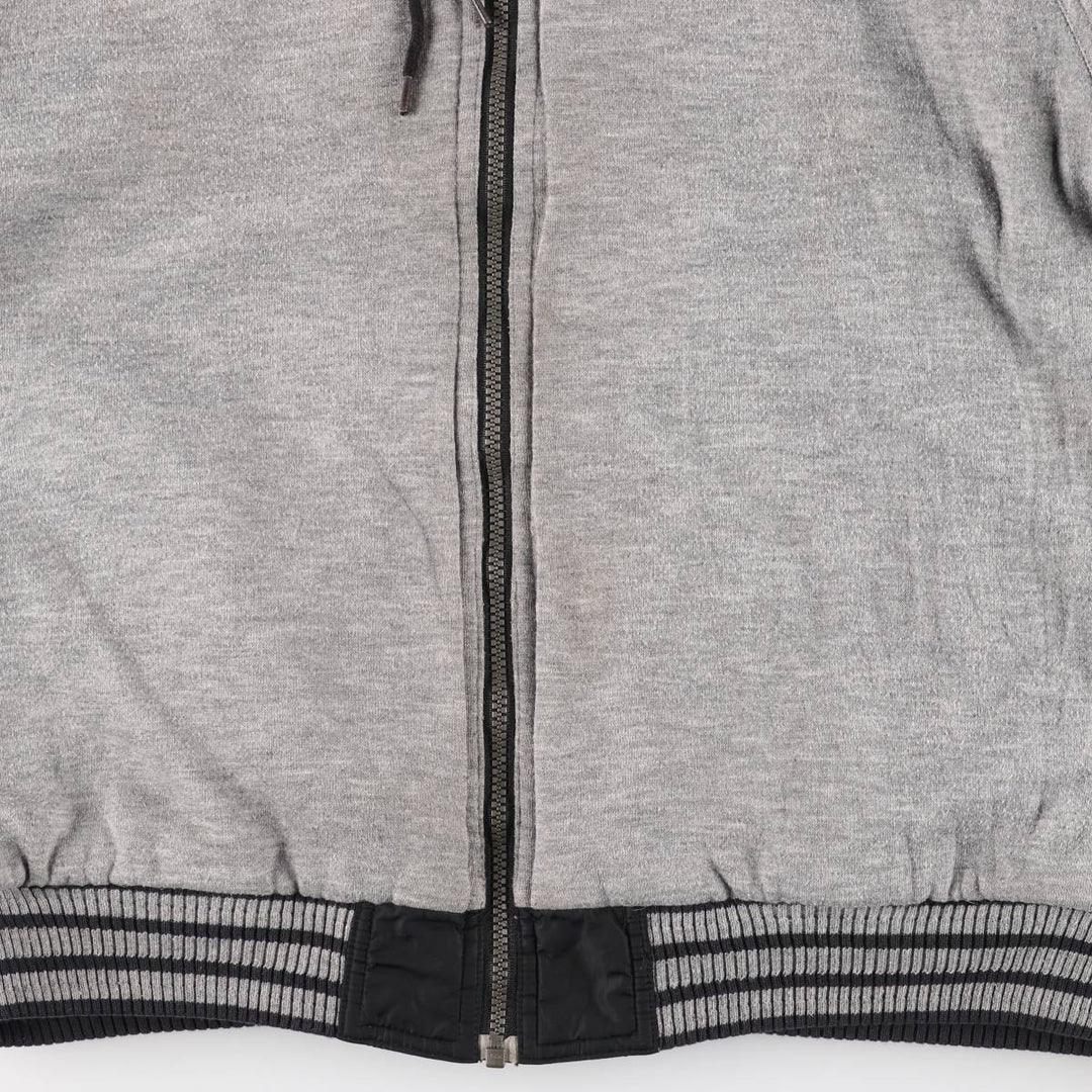 2000'S adidas reversible back logo padded hoodie/puffer jacket, men's size M Nylon black type Vintage Second Hand