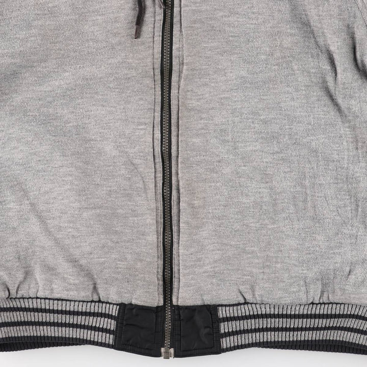 2000'S adidas reversible back logo padded hoodie/puffer jacket, men's size M Nylon black type Vintage Second Hand