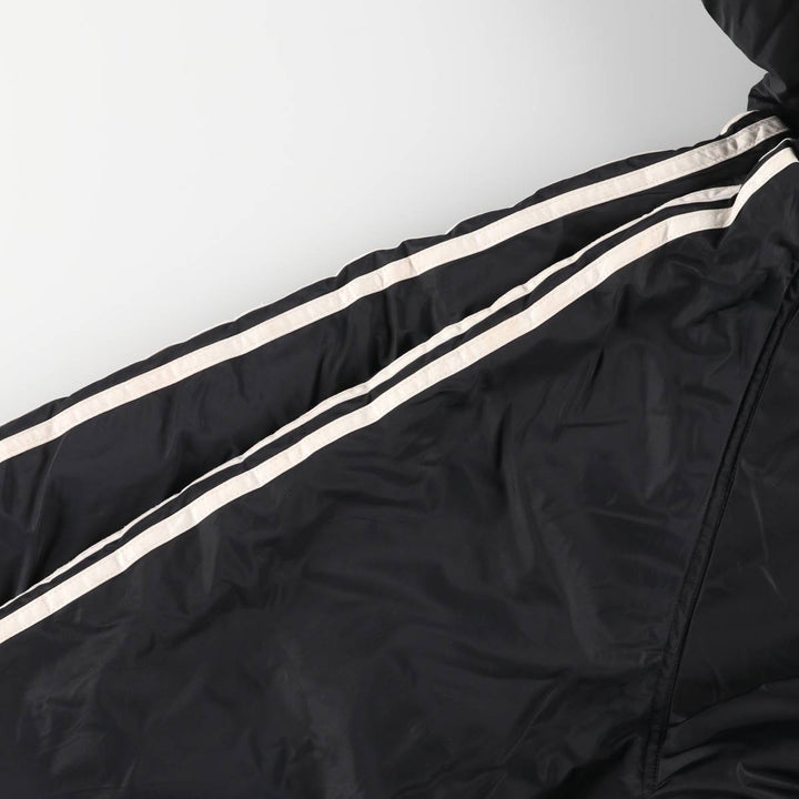 2000'S adidas reversible back logo padded hoodie/puffer jacket, men's size M Nylon black type Vintage Second Hand