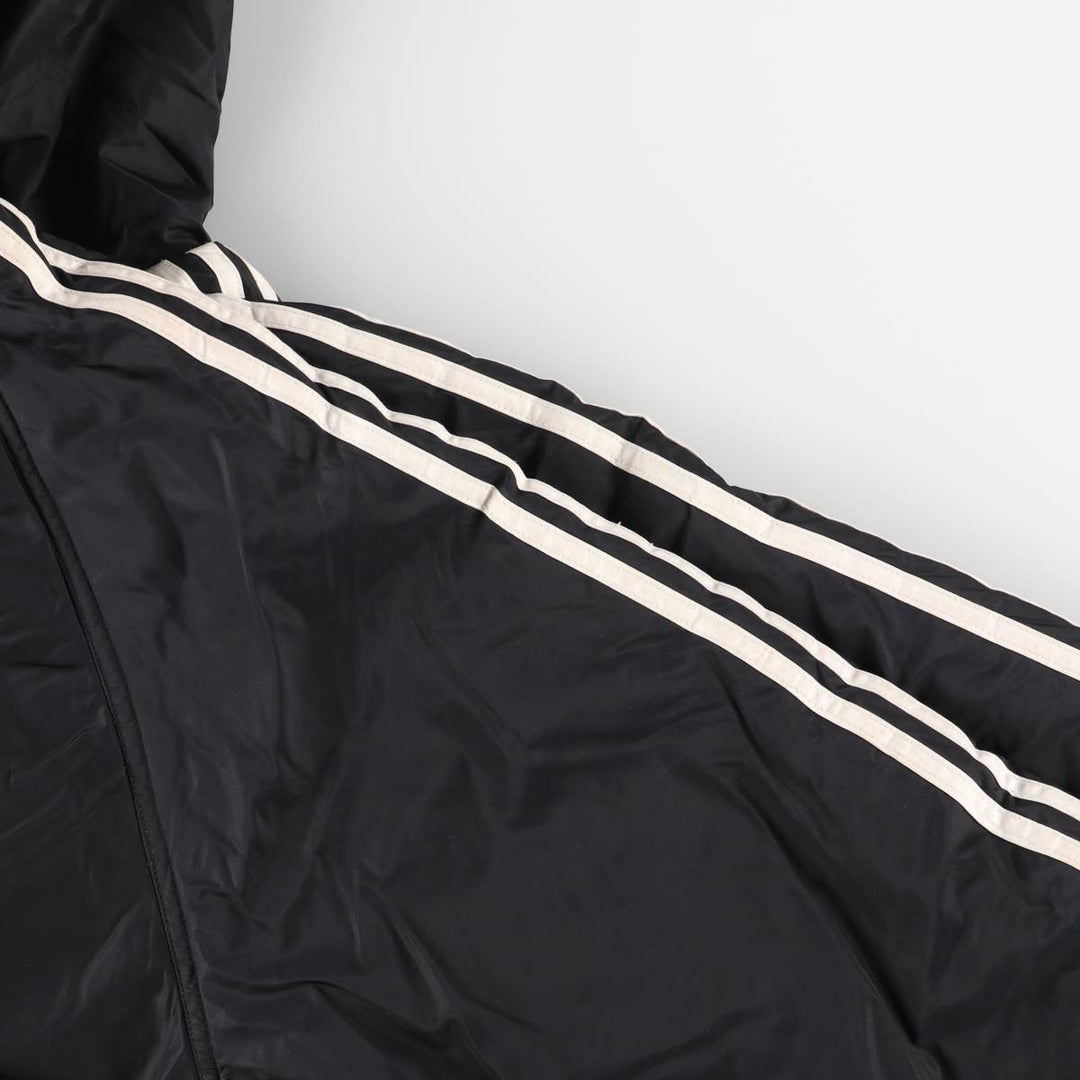 2000'S adidas reversible back logo padded hoodie/puffer jacket, men's size M Nylon black type Vintage Second Hand
