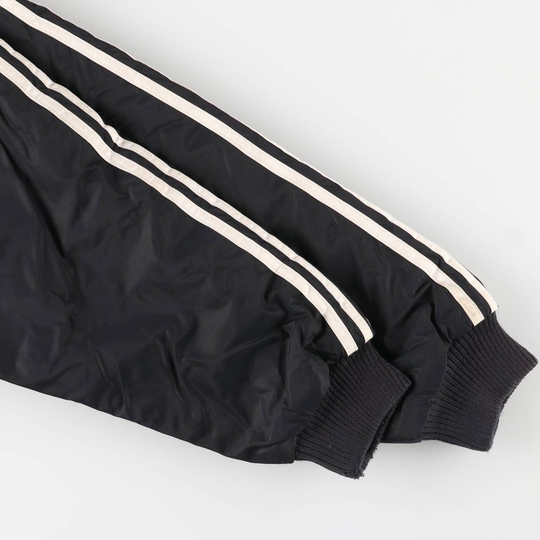 2000'S adidas reversible back logo padded hoodie/puffer jacket, men's size M Nylon black type Vintage Second Hand