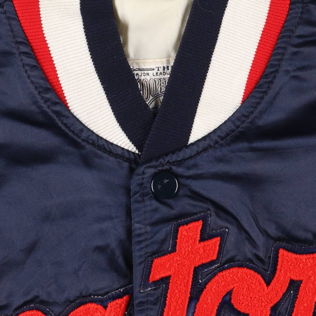 90'S Starter Padded Nylon Varsity Jacket, Made in USA, Men's Size L Nylon navy blue type Vintage Second Hand