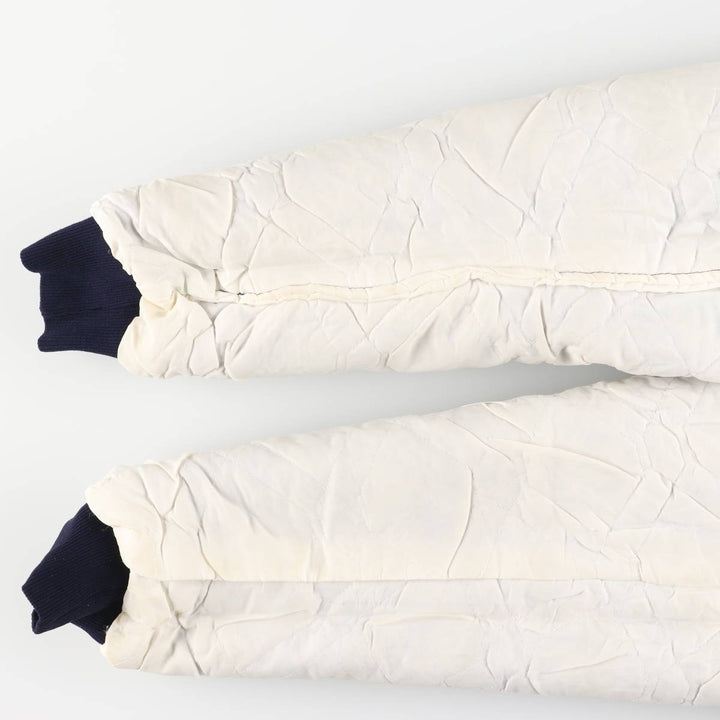 90'S Starter Padded Nylon Varsity Jacket, Made in USA, Men's Size L Nylon navy blue type Vintage Second Hand