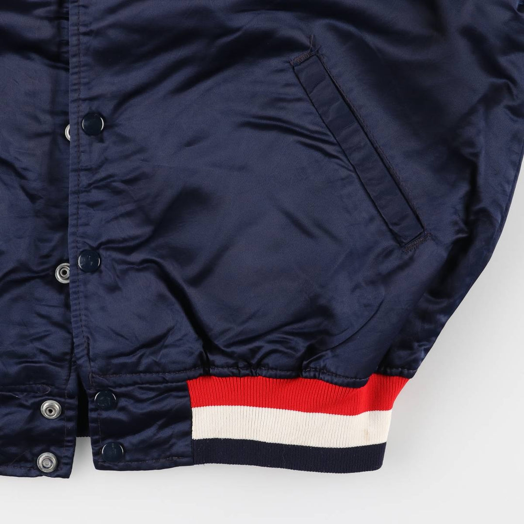 90'S Starter Padded Nylon Varsity Jacket, Made in USA, Men's Size L Nylon navy blue type Vintage Second Hand