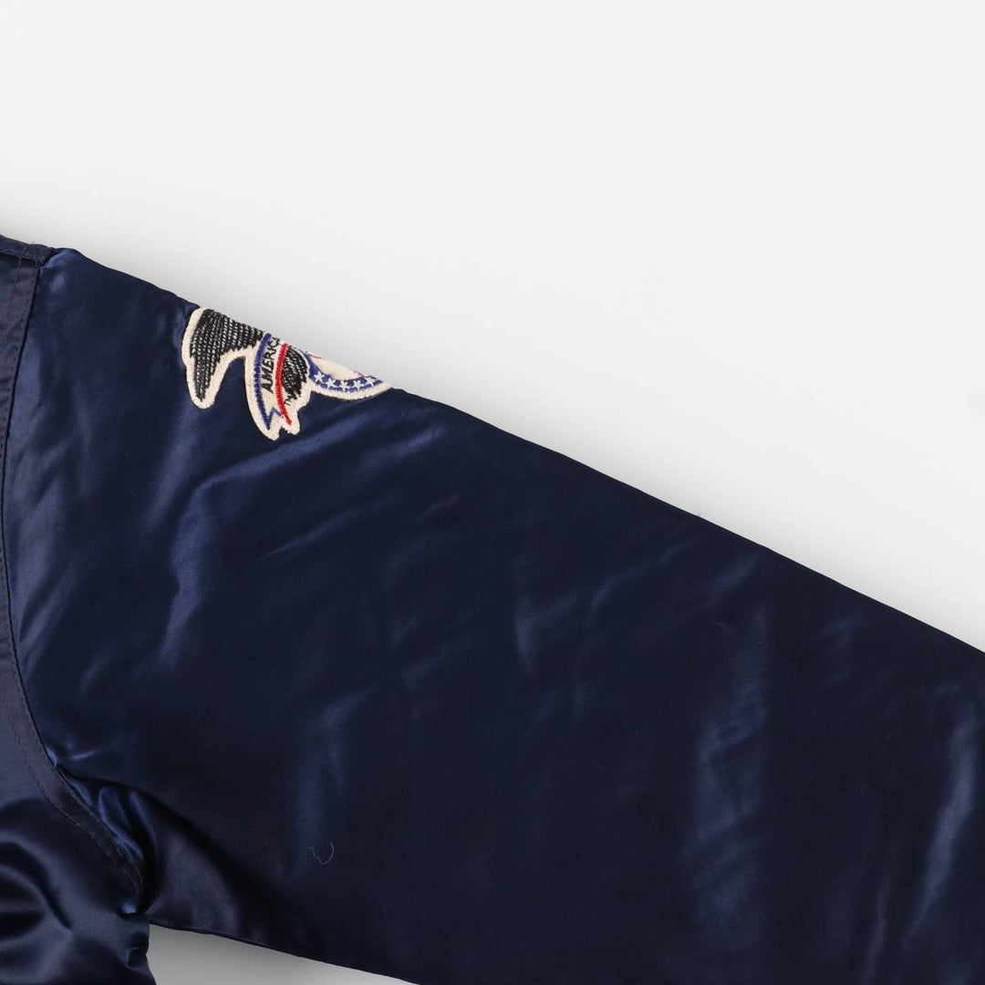 90'S Starter Padded Nylon Varsity Jacket, Made in USA, Men's Size L Nylon navy blue type Vintage Second Hand