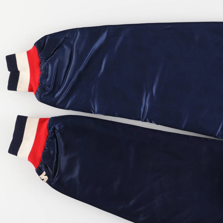 90'S Starter Padded Nylon Varsity Jacket, Made in USA, Men's Size L Nylon navy blue type Vintage Second Hand