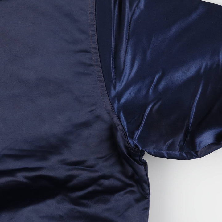 90'S Starter Padded Nylon Varsity Jacket, Made in USA, Men's Size L Nylon navy blue type Vintage Second Hand