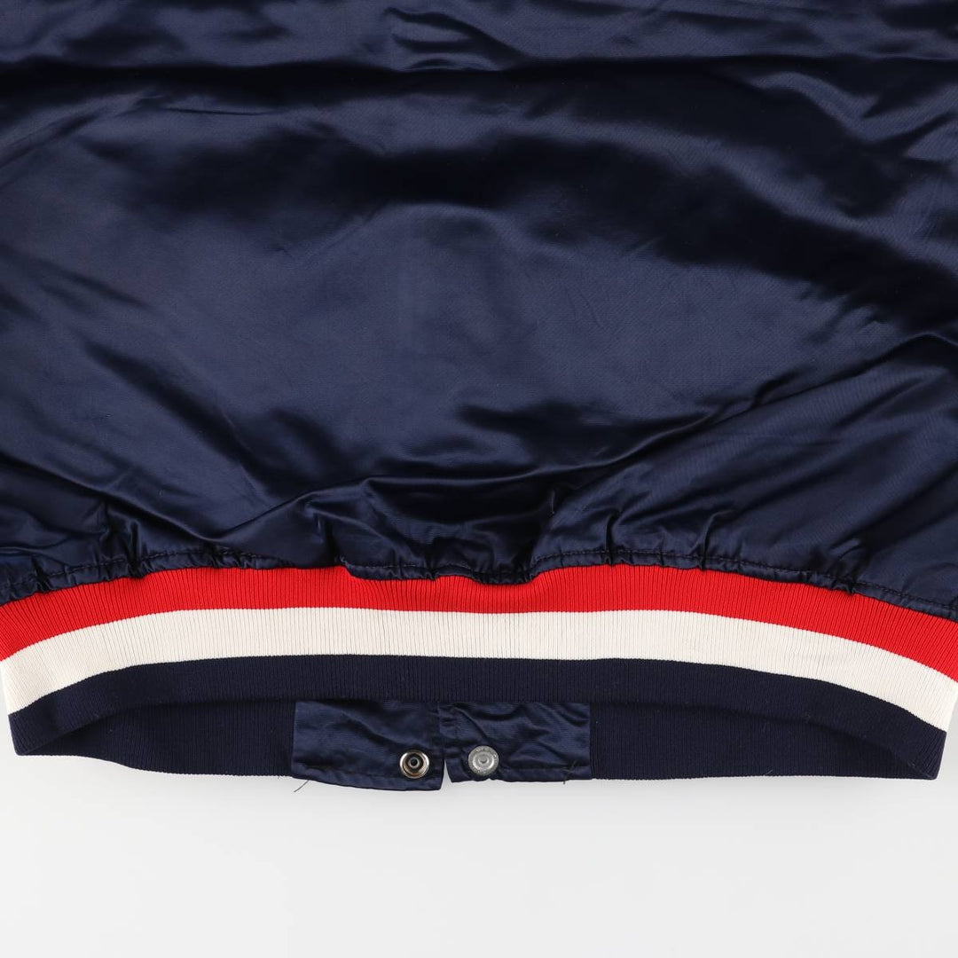 90'S Starter Padded Nylon Varsity Jacket, Made in USA, Men's Size L Nylon navy blue type Vintage Second Hand