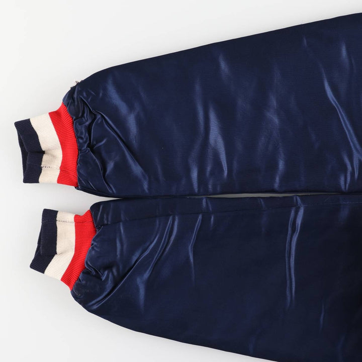 90'S Starter Padded Nylon Varsity Jacket, Made in USA, Men's Size L Nylon navy blue type Vintage Second Hand