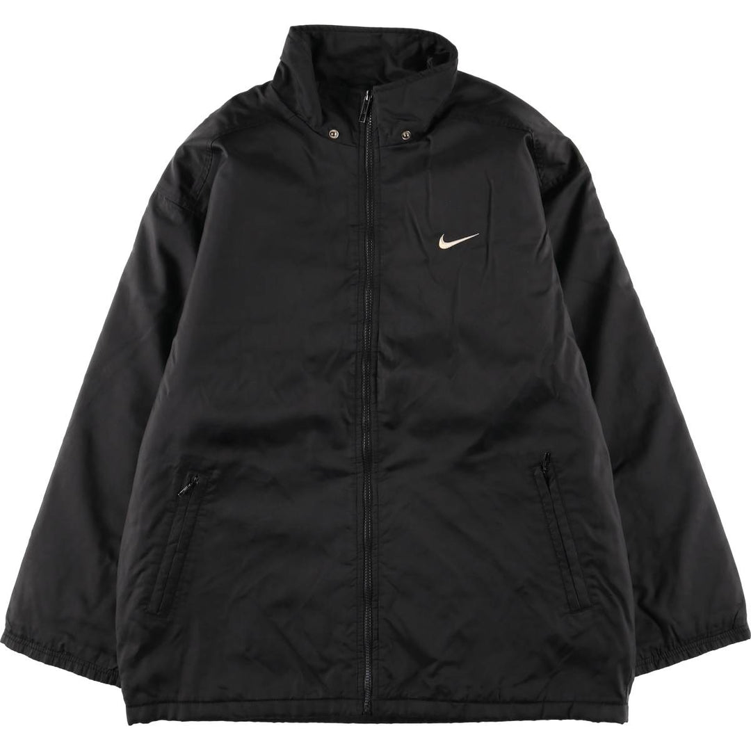 90'S Nike Back Logo Padded Puffer Jacket Men's Medium Vintage Nylon black type Vintage Second Hand