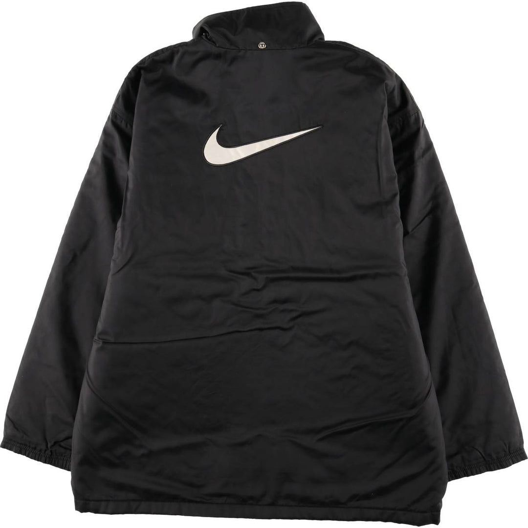 90'S Nike Back Logo Padded Puffer Jacket Men's Medium Vintage Nylon black type Vintage Second Hand