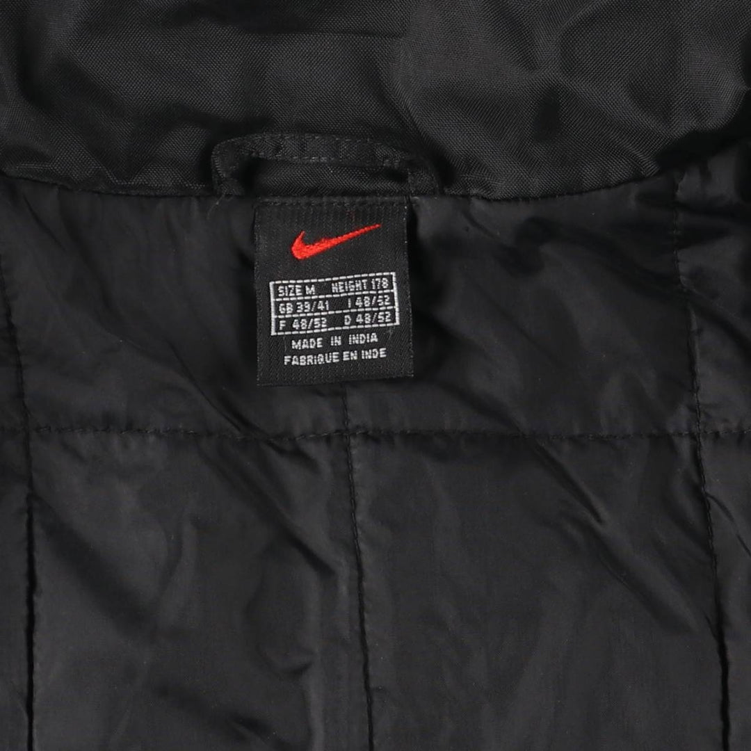 90'S Nike Back Logo Padded Puffer Jacket Men's Medium Vintage Nylon black type Vintage Second Hand