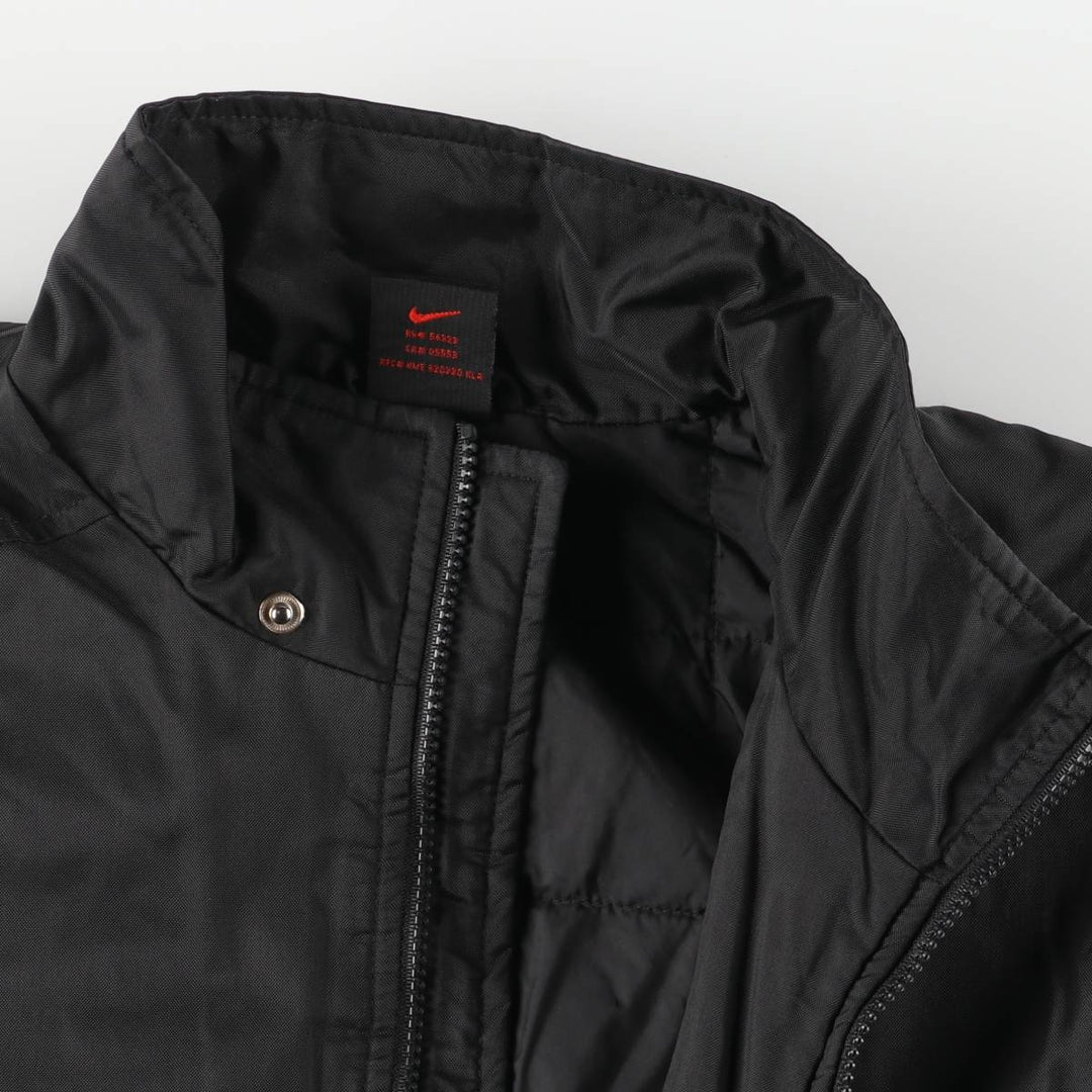 90'S Nike Back Logo Padded Puffer Jacket Men's Medium Vintage Nylon black type Vintage Second Hand