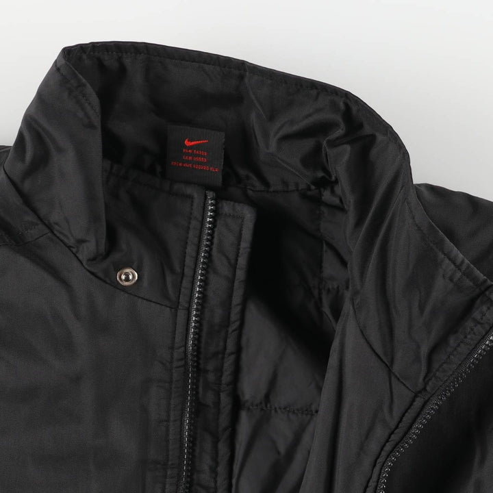 90'S Nike Back Logo Padded Puffer Jacket Men's Medium Vintage Nylon black type Vintage Second Hand