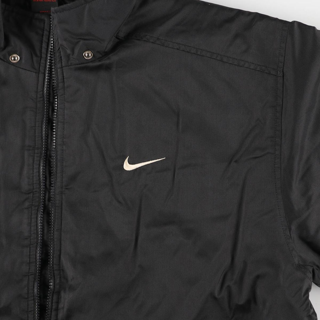 90'S Nike Back Logo Padded Puffer Jacket Men's Medium Vintage Nylon black type Vintage Second Hand