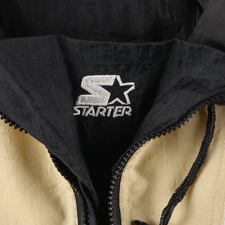 90'S Starter NFL PROLINE NFL New Orleans Saints Back Logo Padded Anorak Parka, Men's Size Small Nylon Beige type Vintage Second Hand