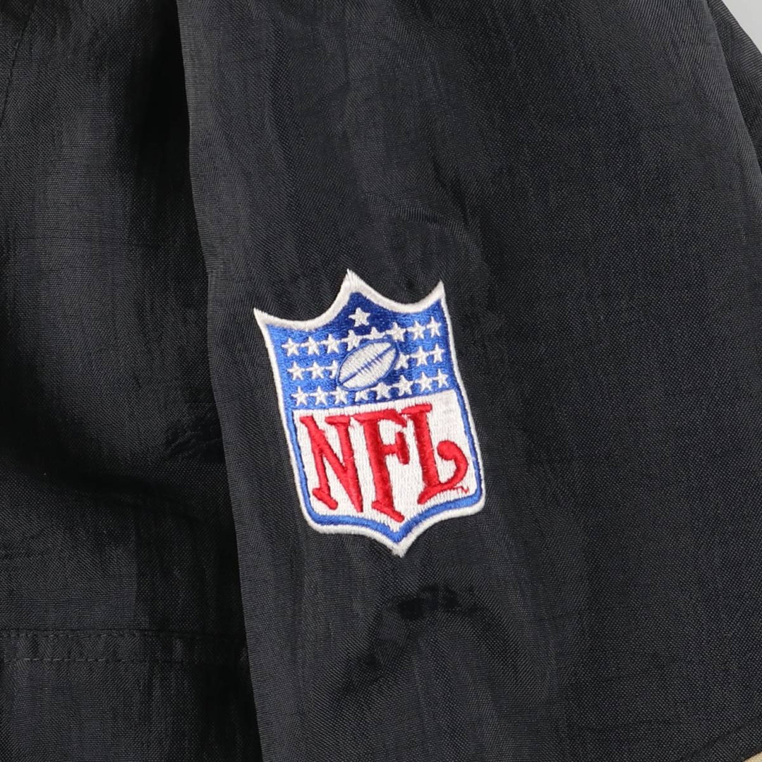 90'S Starter NFL PROLINE NFL New Orleans Saints Back Logo Padded Anorak Parka, Men's Size Small Nylon Beige type Vintage Second Hand