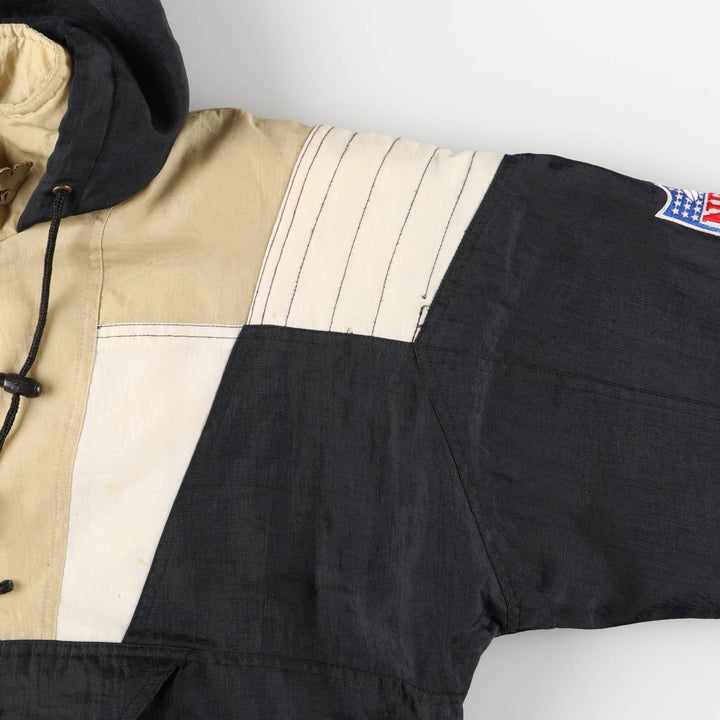 90'S Starter NFL PROLINE NFL New Orleans Saints Back Logo Padded Anorak Parka, Men's Size Small Nylon Beige type Vintage Second Hand