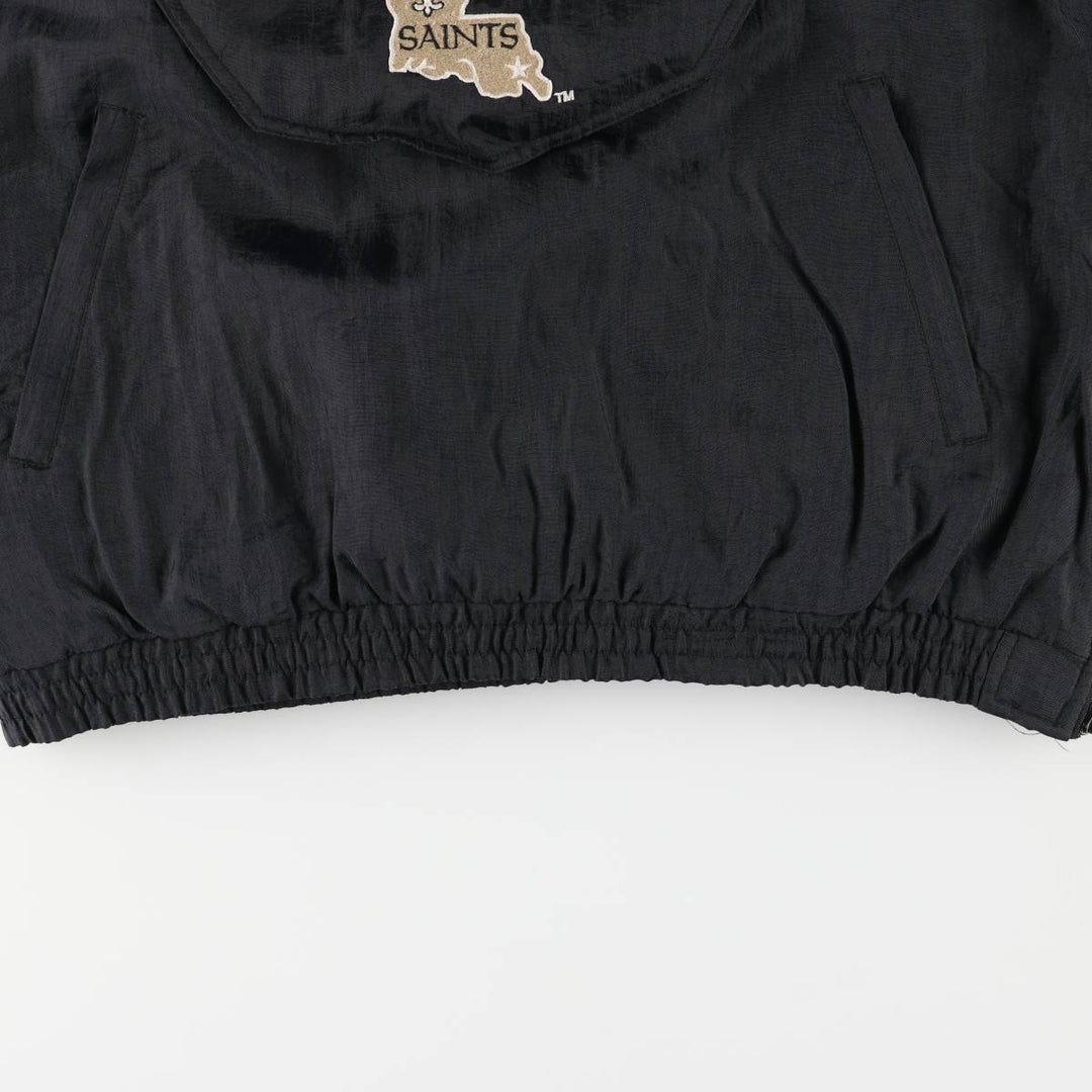 90'S Starter NFL PROLINE NFL New Orleans Saints Back Logo Padded Anorak Parka, Men's Size Small Nylon Beige type Vintage Second Hand