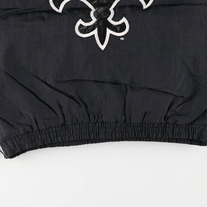 90'S Starter NFL PROLINE NFL New Orleans Saints Back Logo Padded Anorak Parka, Men's Size Small Nylon Beige type Vintage Second Hand