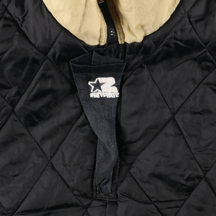 90'S Starter NFL PROLINE NFL New Orleans Saints Back Logo Padded Anorak Parka, Men's Size Small Nylon Beige type Vintage Second Hand