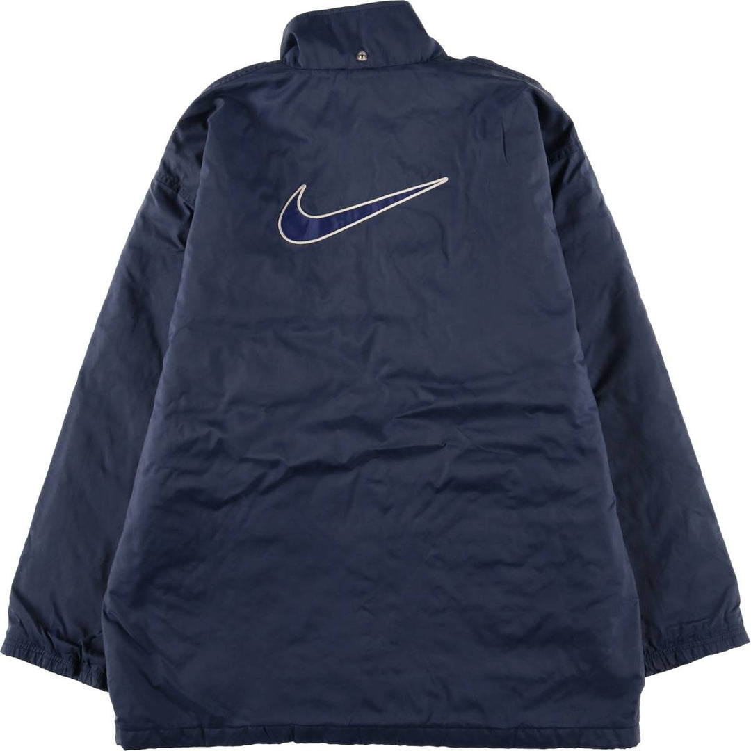 90'S Nike Back Logo Padded Puffer Jacket Men's Medium Vintage Nylon navy blue type Vintage Second Hand