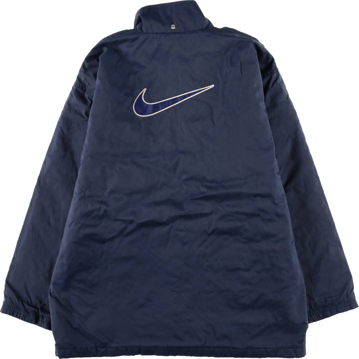 90'S Nike Back Logo Padded Puffer Jacket Men's Medium Vintage Nylon navy blue type Vintage Second Hand