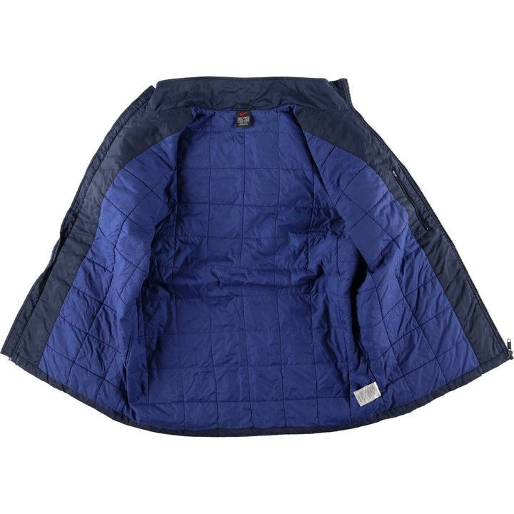 90'S Nike Back Logo Padded Puffer Jacket Men's Medium Vintage Nylon navy blue type Vintage Second Hand