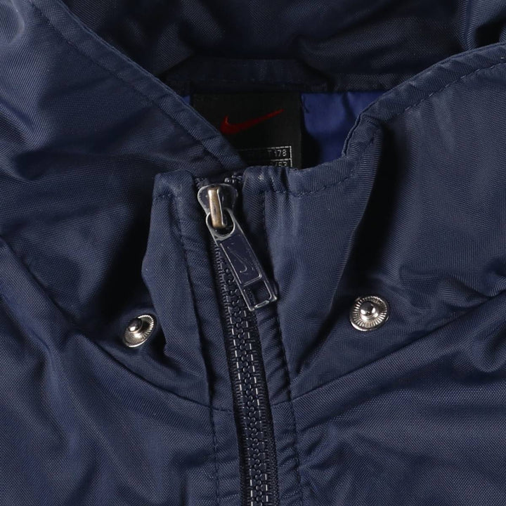 90'S Nike Back Logo Padded Puffer Jacket Men's Medium Vintage Nylon navy blue type Vintage Second Hand