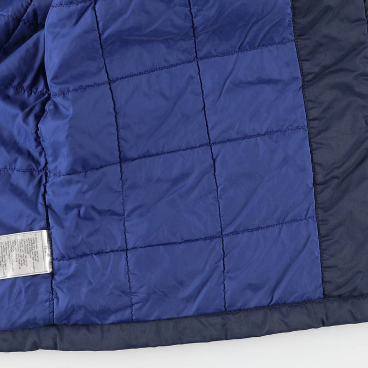 90'S Nike Back Logo Padded Puffer Jacket Men's Medium Vintage Nylon navy blue type Vintage Second Hand