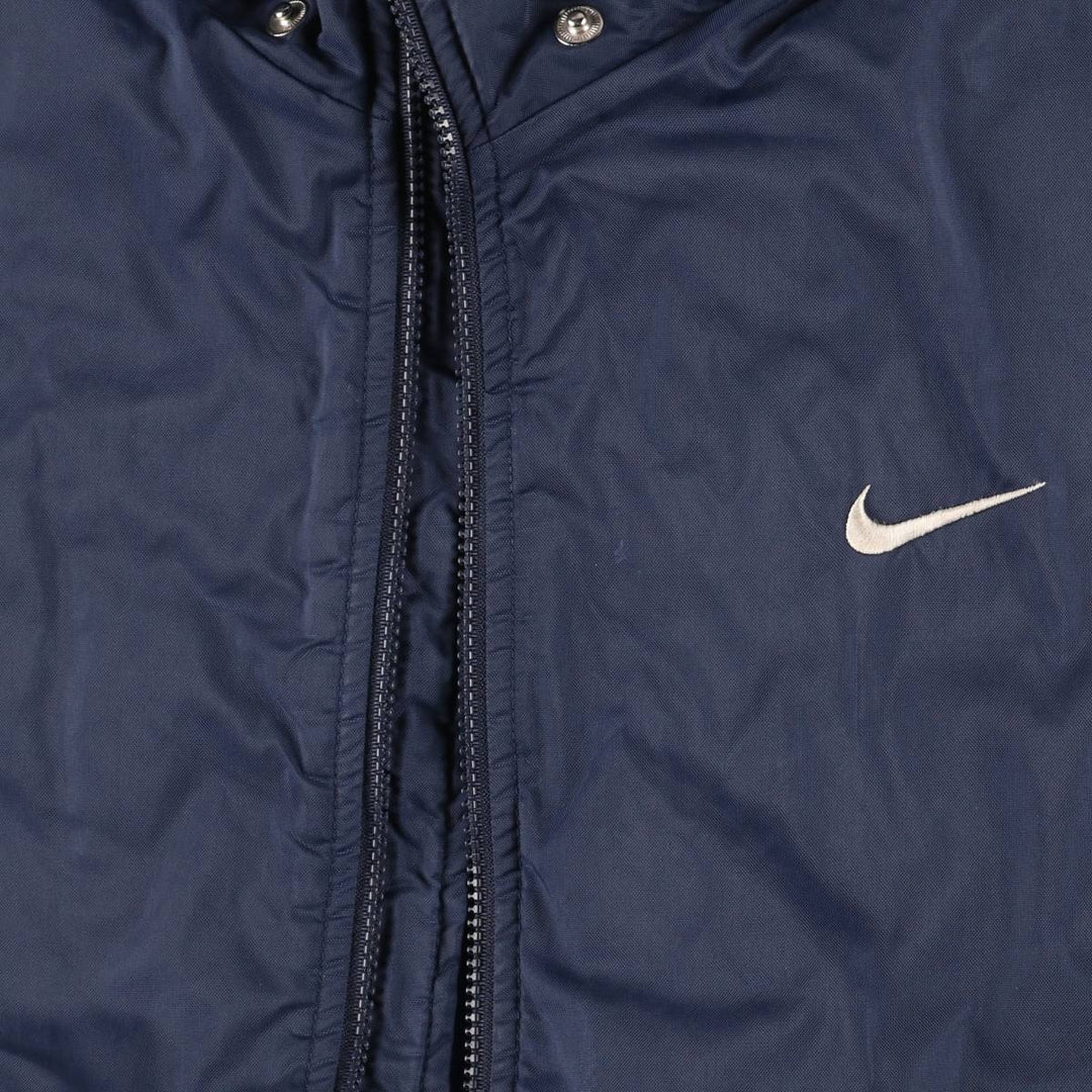 90'S Nike Back Logo Padded Puffer Jacket Men's Medium Vintage Nylon navy blue type Vintage Second Hand