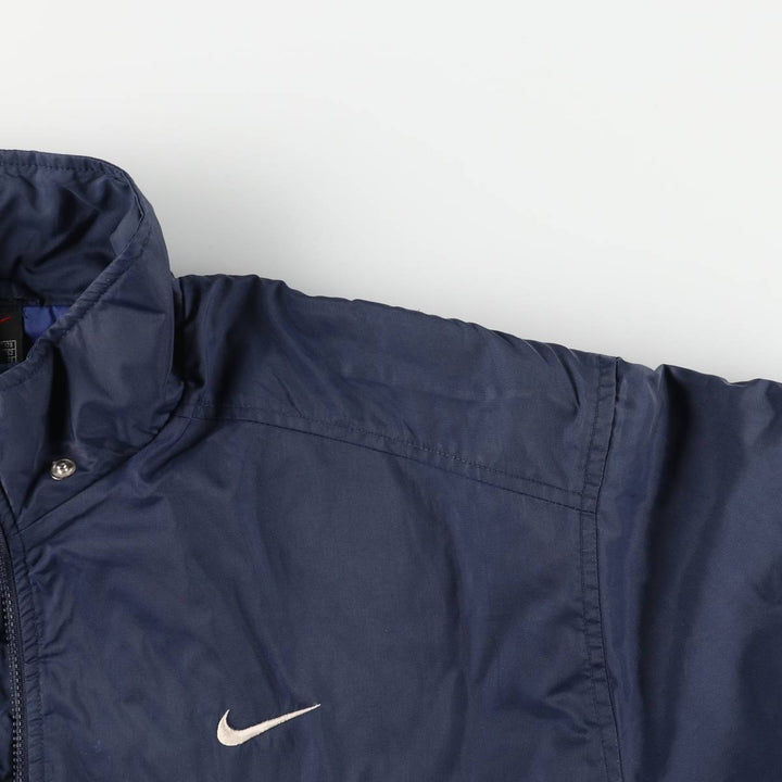 90'S Nike Back Logo Padded Puffer Jacket Men's Medium Vintage Nylon navy blue type Vintage Second Hand