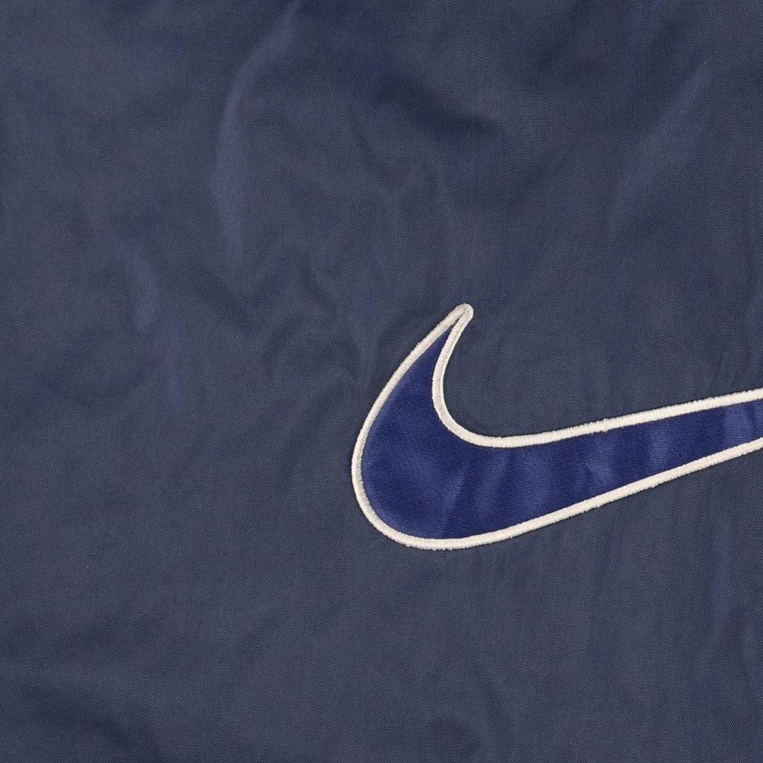 90'S Nike Back Logo Padded Puffer Jacket Men's Medium Vintage Nylon navy blue type Vintage Second Hand