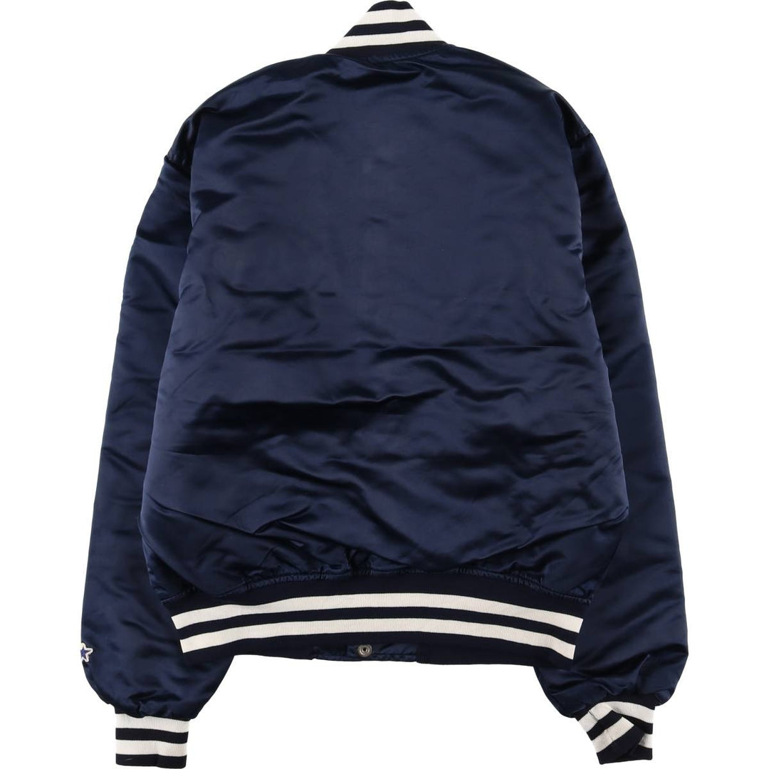 1980'S Starter Penn State University Padded College Nylon Stadium Jacket, Award Winning, Made in USA, Men's Size Medium Nylon navy blue type Vintage Second Hand