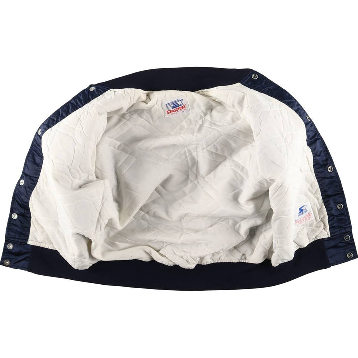 1980'S Starter Penn State University Padded College Nylon Stadium Jacket, Award Winning, Made in USA, Men's Size Medium Nylon navy blue type Vintage Second Hand