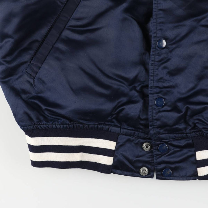 1980'S Starter Penn State University Padded College Nylon Stadium Jacket, Award Winning, Made in USA, Men's Size Medium Nylon navy blue type Vintage Second Hand