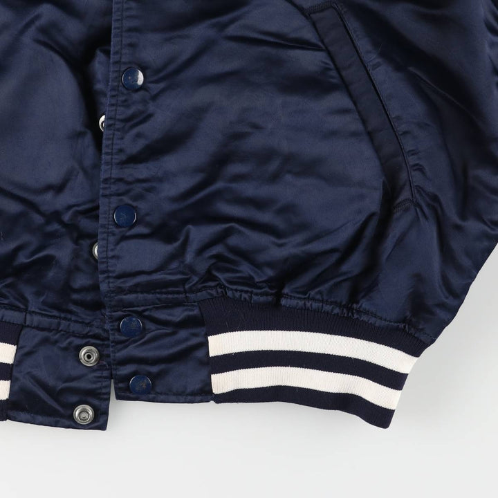 1980'S Starter Penn State University Padded College Nylon Stadium Jacket, Award Winning, Made in USA, Men's Size Medium Nylon navy blue type Vintage Second Hand