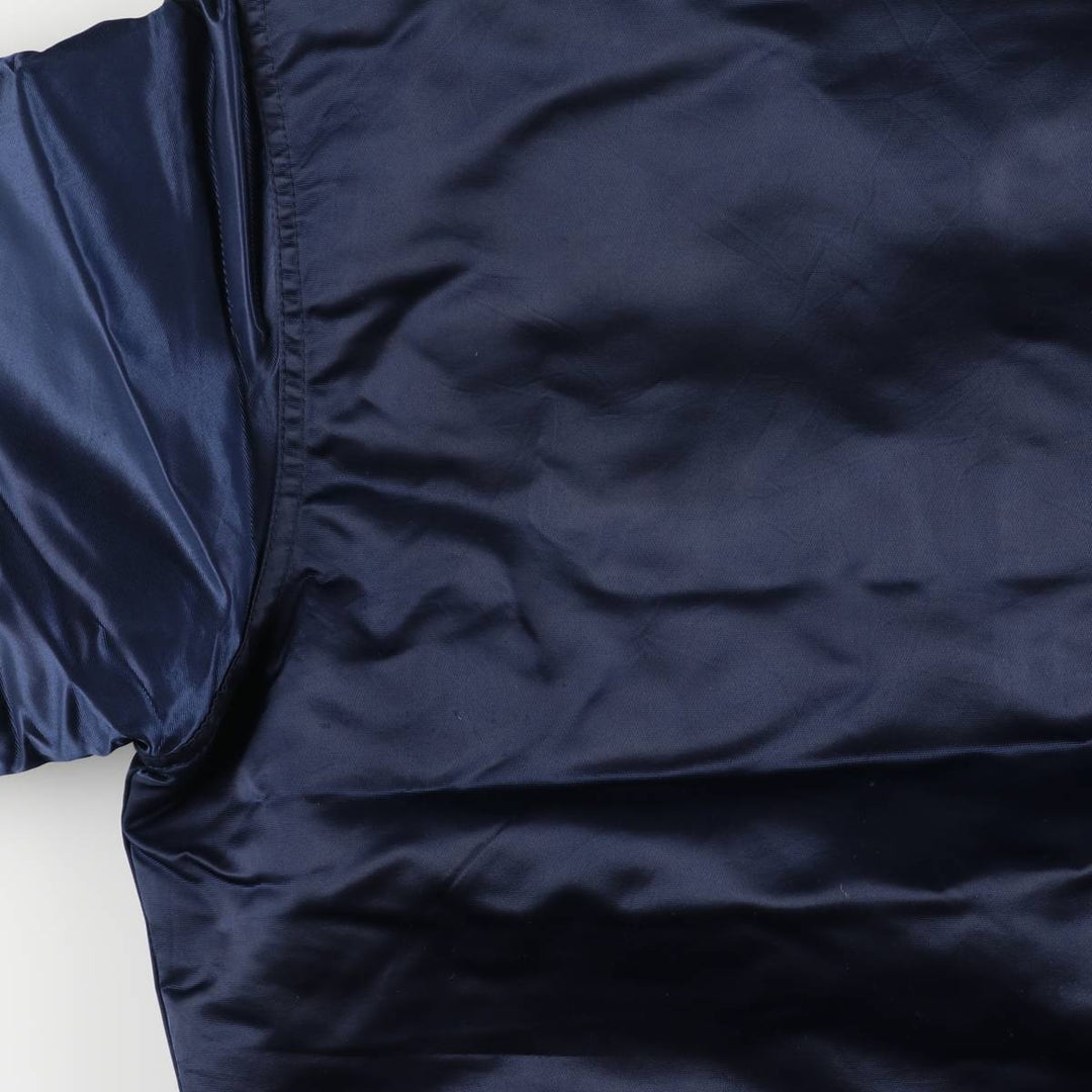 1980'S Starter Penn State University Padded College Nylon Stadium Jacket, Award Winning, Made in USA, Men's Size Medium Nylon navy blue type Vintage Second Hand