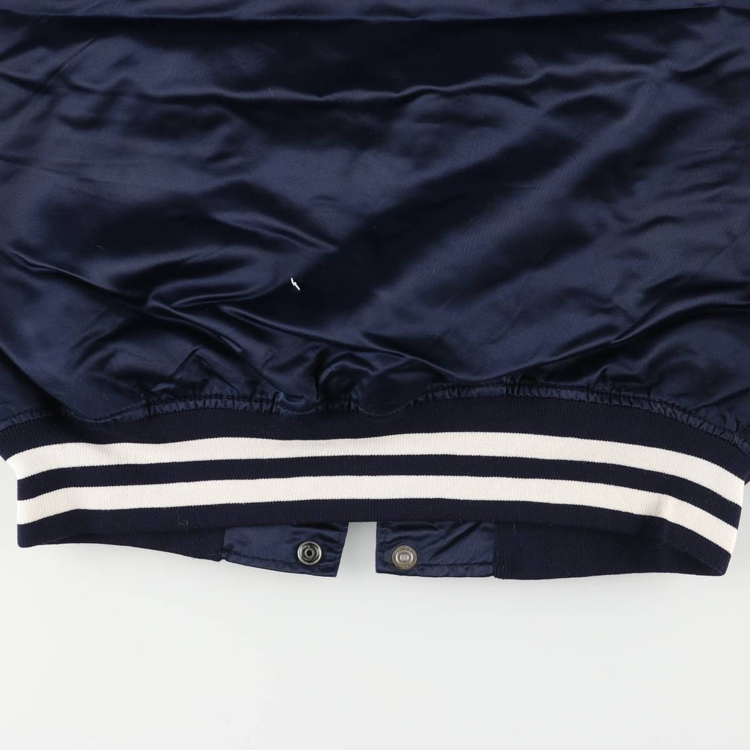 1980'S Starter Penn State University Padded College Nylon Stadium Jacket, Award Winning, Made in USA, Men's Size Medium Nylon navy blue type Vintage Second Hand