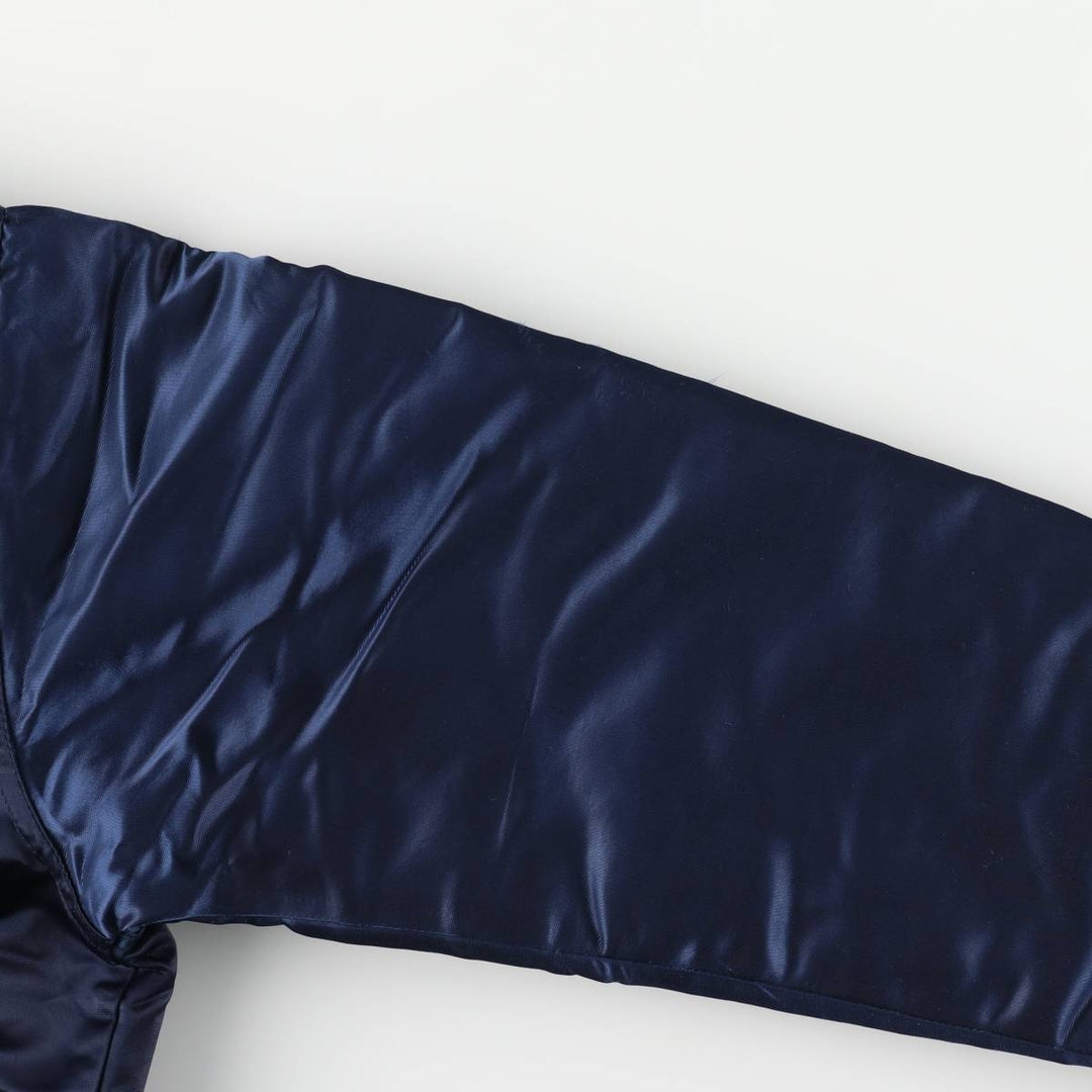 1980'S Starter Penn State University Padded College Nylon Stadium Jacket, Award Winning, Made in USA, Men's Size Medium Nylon navy blue type Vintage Second Hand