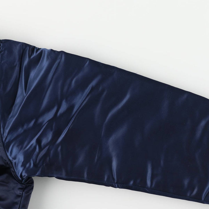 1980'S Starter Penn State University Padded College Nylon Stadium Jacket, Award Winning, Made in USA, Men's Size Medium Nylon navy blue type Vintage Second Hand