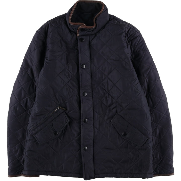 2000s~ Barbour Powell 3 Warrant Quilted Jacket, Men's Size L polyester navy blue type Vintage Second Hand
