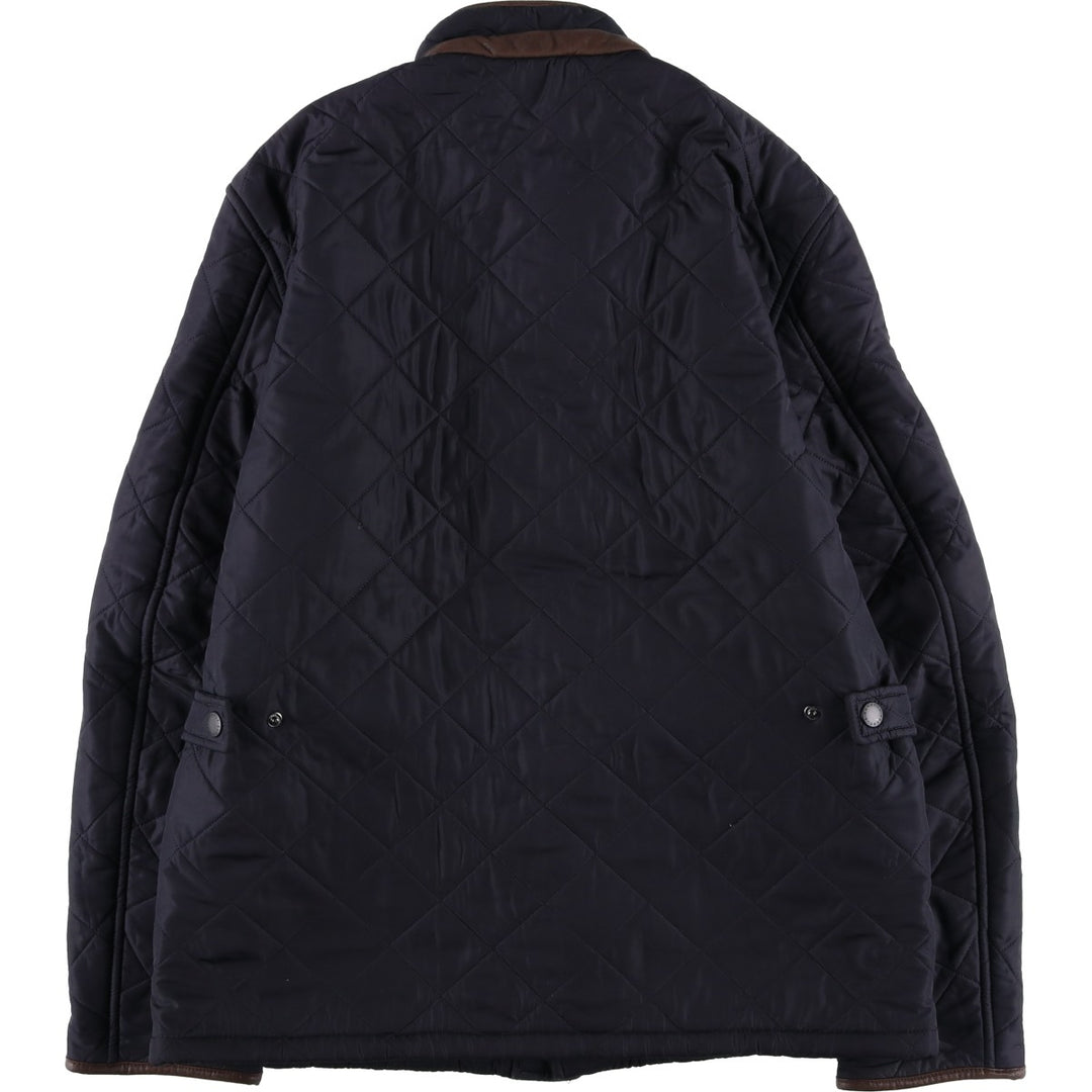 2000s~ Barbour Powell 3 Warrant Quilted Jacket, Men's Size L polyester navy blue type Vintage Second Hand