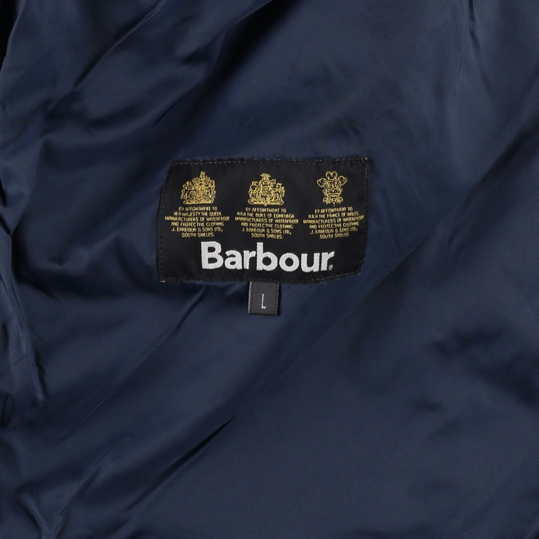 2000s~ Barbour Powell 3 Warrant Quilted Jacket, Men's Size L polyester navy blue type Vintage Second Hand