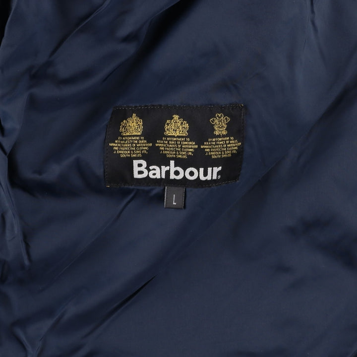2000s~ Barbour Powell 3 Warrant Quilted Jacket, Men's Size L polyester navy blue type Vintage Second Hand