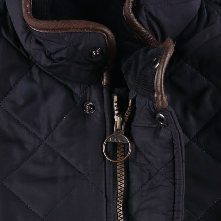 2000s~ Barbour Powell 3 Warrant Quilted Jacket, Men's Size L polyester navy blue type Vintage Second Hand