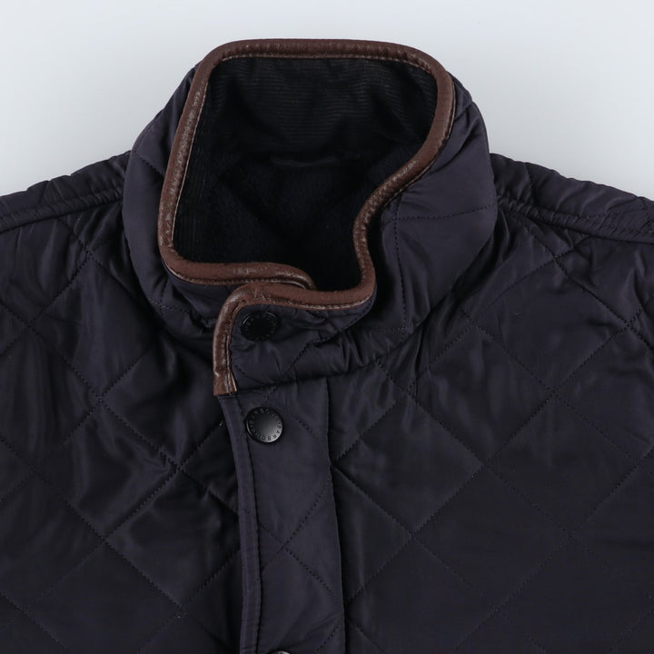 2000s~ Barbour Powell 3 Warrant Quilted Jacket, Men's Size L polyester navy blue type Vintage Second Hand