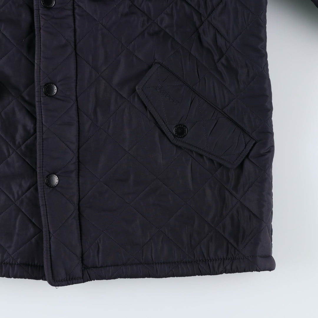 2000s~ Barbour Powell 3 Warrant Quilted Jacket, Men's Size L polyester navy blue type Vintage Second Hand