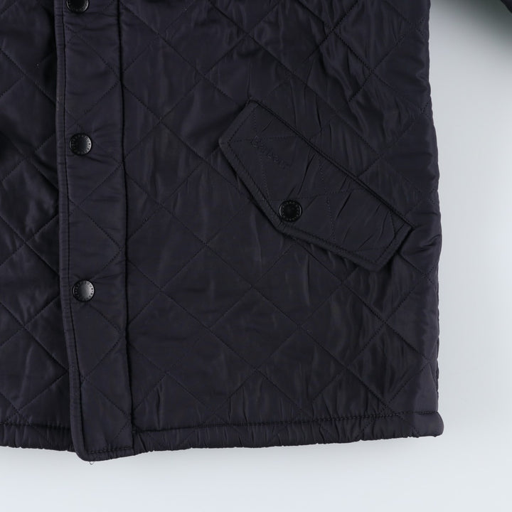 2000s~ Barbour Powell 3 Warrant Quilted Jacket, Men's Size L polyester navy blue type Vintage Second Hand